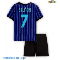 Camisa de time de futebol Inter Milan Piotr Zielinski #7 Replicas 1º Equipamento Infantil 2025-26 Manga Curta (+ Calças curtas)